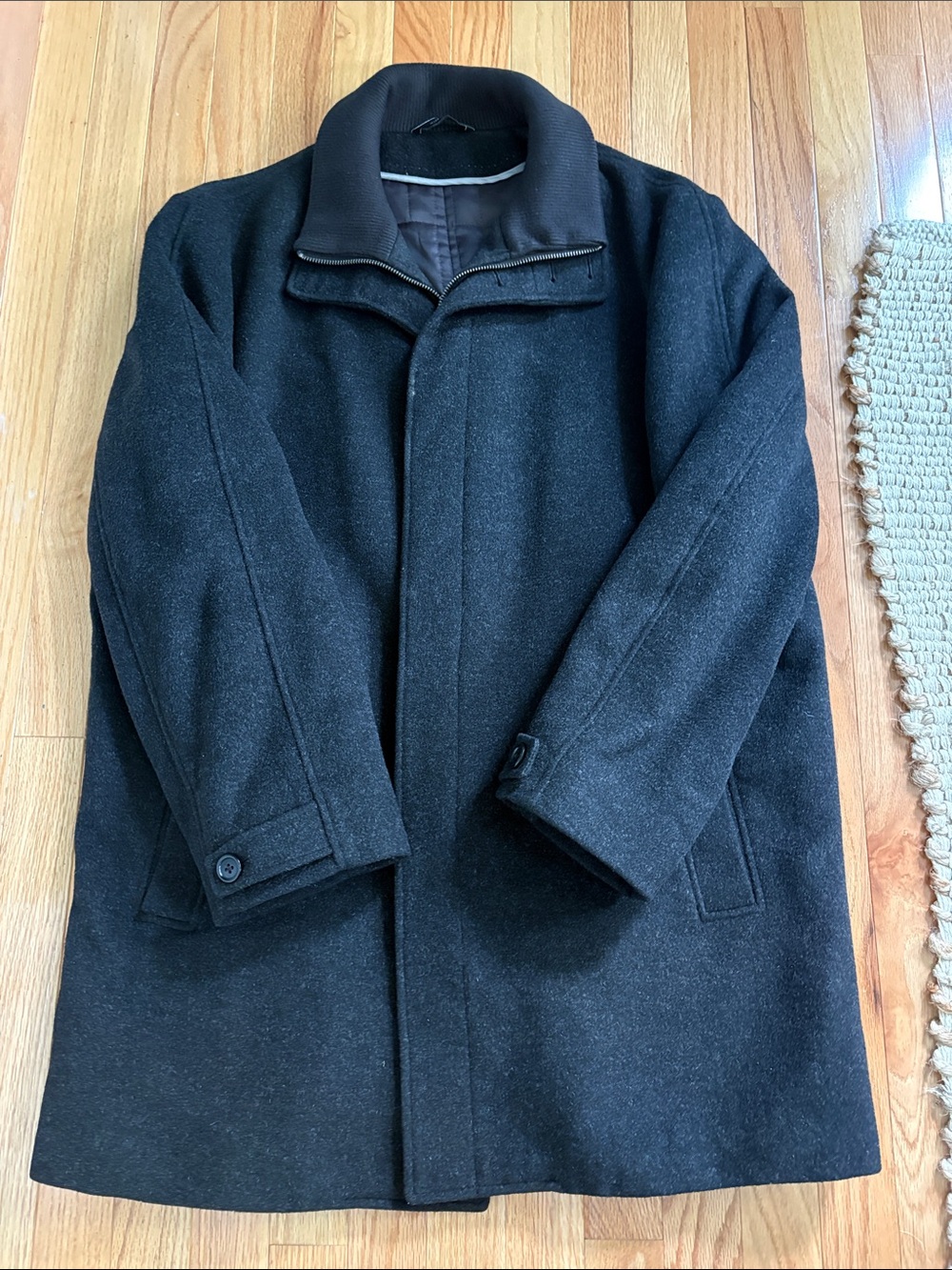 Cardinal of Canada Men's Black Wool Blend Overcoat